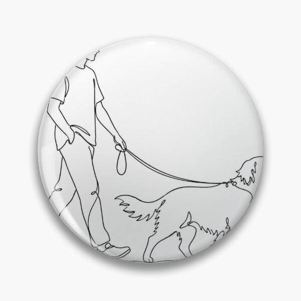 Item preview, Minimalist Owner and Golden Retriever Walking designed and sold by A Light Worker.