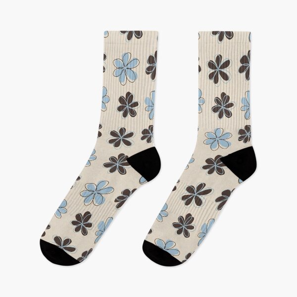 Item preview, Retro Blue and Brown Floral Pattern designed and sold by ITCHAWAWAA.