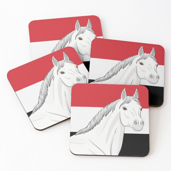Item preview, The head of an Abbayan horse and the flag of Yemen designed and sold by Cheval-de-coeur.