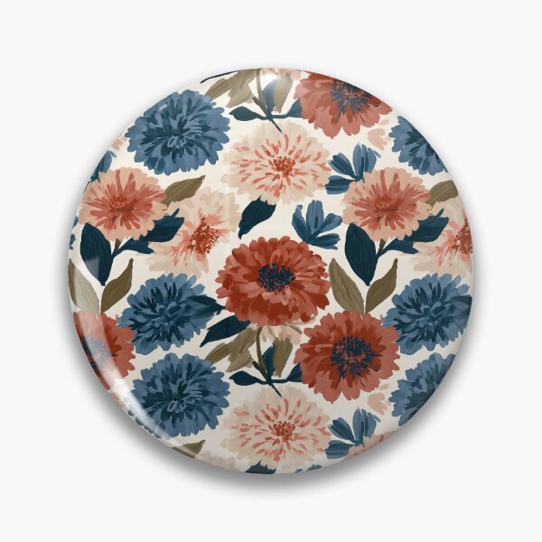 Item preview, Delicate Zinnia Print  - Retro Flower Floral - Retirement Gifts for Dad designed and sold by RoyalStarsPatts.