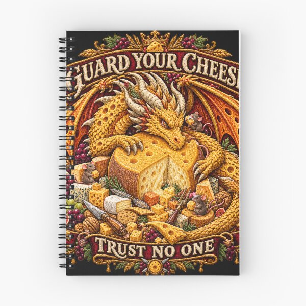 Aperçu de l'œuvre Dragon du Fromage – Protégez votre fromage ! Broderie fantaisie pour les amateurs de fromage créée et vendue par Emoji Emblems.