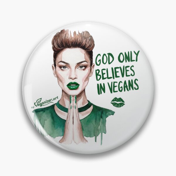 Item preview, God Only Believes In Vegans Watercolor Art designed and sold by Veganizer.art.
