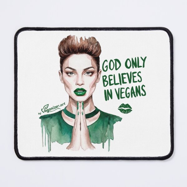 Item preview, God Only Believes In Vegans Watercolor Art designed and sold by Veganizer.art.