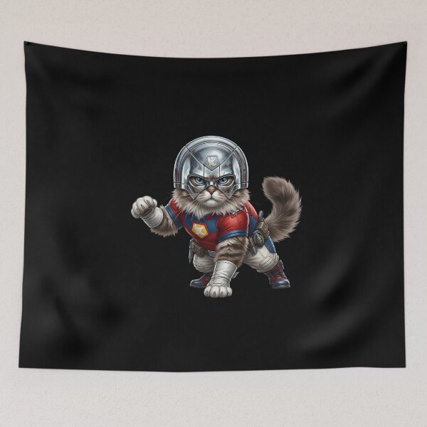 Item preview, Superhero Cat Warrior - Armored Feline Comic Fantasy Art designed and sold by TOOBIC.