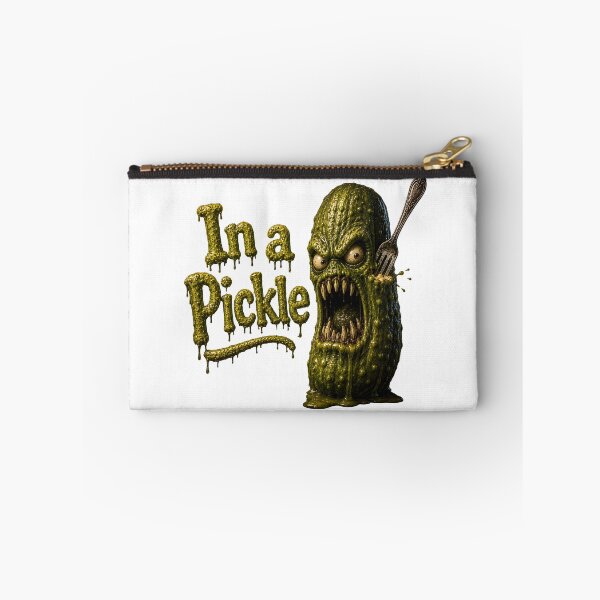 Item preview, In a Pickle - Funny Scary Monster Pickle with Fork Horror Comedy Food designed and sold by HorrorWorldWeb.