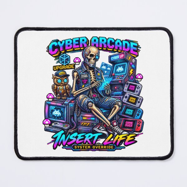 Item preview, Cyber Arcade Insert Life Retro Gaming Skeleton T-Shirt designed and sold by KTD28_SHOP.