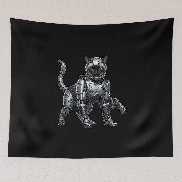 Item preview, Cyberpunk Cat Warrior - Futuristic Robot Soldier Sci Fi Art designed and sold by TOOBIC.