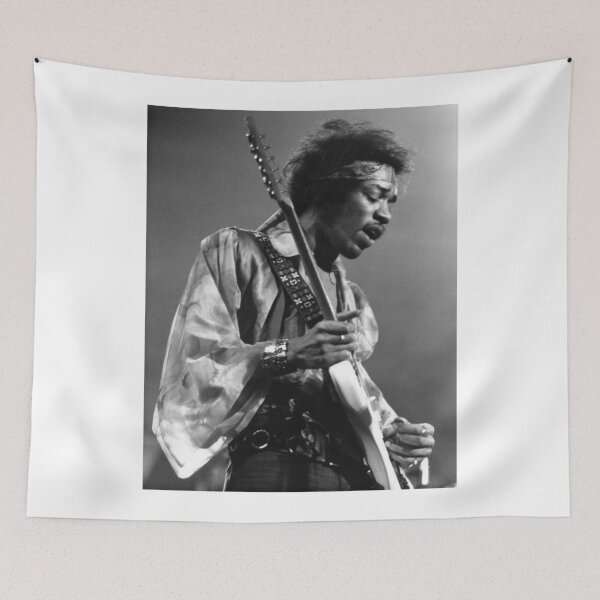 Item preview, Jimi Hendrix Black and White Vintage Electric Guitar Rock Legend designed and sold by pioniksua.
