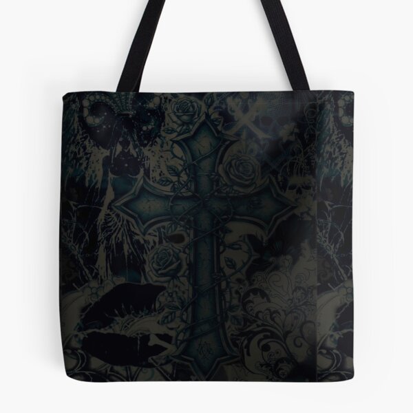Item preview, Cyber Sigilism Mall Goth Skull Cross - Dark Aesthetic Rose Thorn Graphic designed and sold by BrontesWhimsyStore.