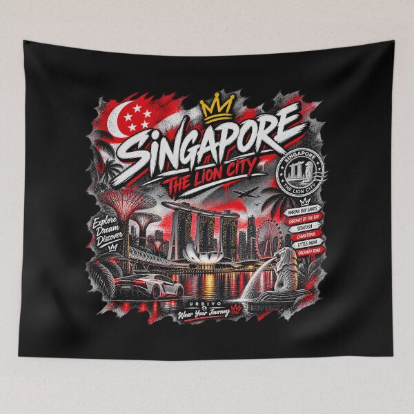 Item preview, Singapore Streetwear – The Lion City Urban Travel Design designed and sold by URBIVO.