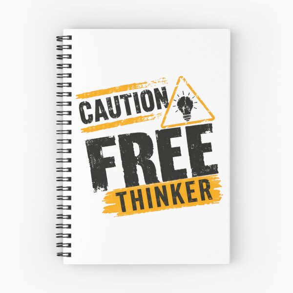 Item preview, Caution Free Thinker Independent Thinker Critical Thinking Philosophy designed and sold by SkeletonsDanger.