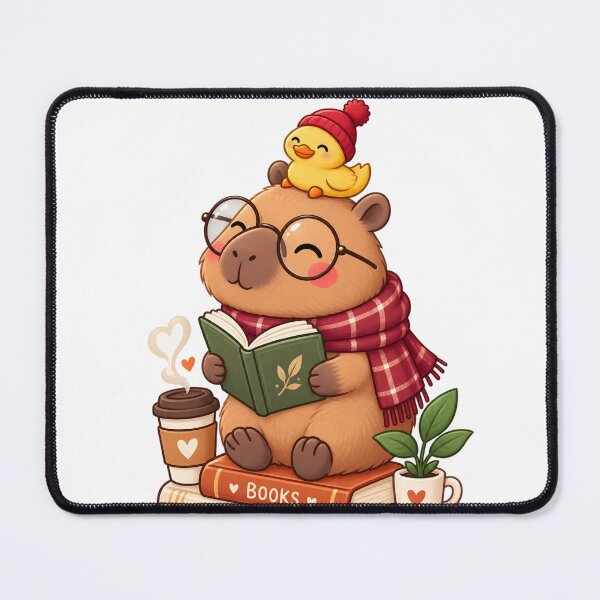 Item preview, Cute Capybara Reading Books with Duck designed and sold by ArtNova17.