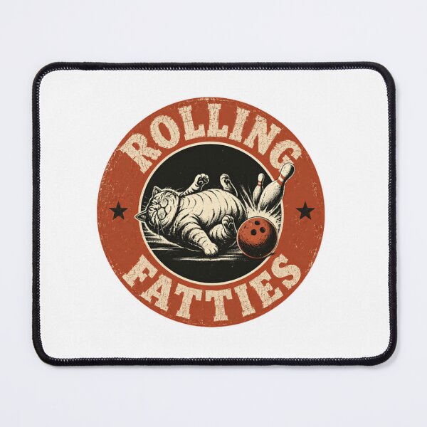 Item preview, Rolling Fatties Funny Cat Bowling Bowler designed and sold by SkeletonsDanger.
