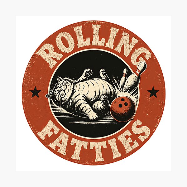 Item preview, Rolling Fatties Funny Cat Bowling Bowler designed and sold by SkeletonsDanger.
