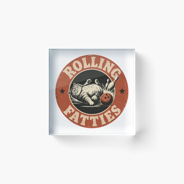Item preview, Rolling Fatties Funny Cat Bowling Bowler designed and sold by SkeletonsDanger.