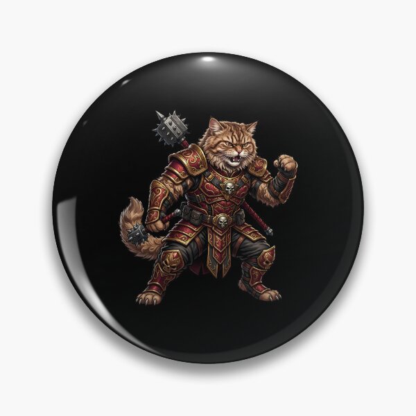 Item preview, Barbarian Cat Warrior - Spiked Armor Fantasy Battle Art designed and sold by TOOBIC.