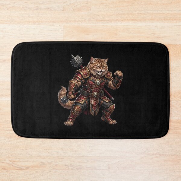 Item preview, Barbarian Cat Warrior - Spiked Armor Fantasy Battle Art designed and sold by TOOBIC.