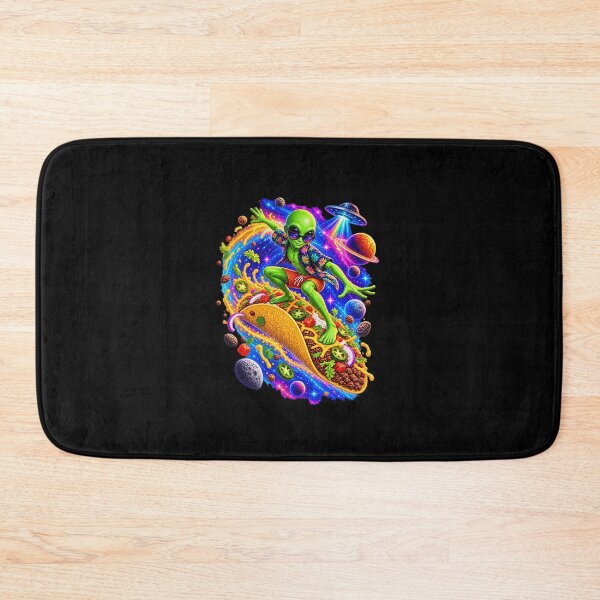 Item preview, Funny Alien Taco Space Surfer Art designed and sold by elderberry.