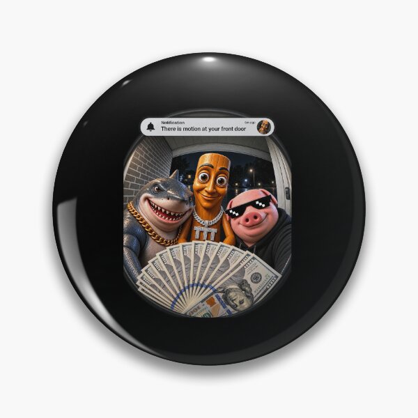 Item preview, Funny Front Door Alert Cartoon Tung Sahur and Crew Art designed and sold by elderberry.