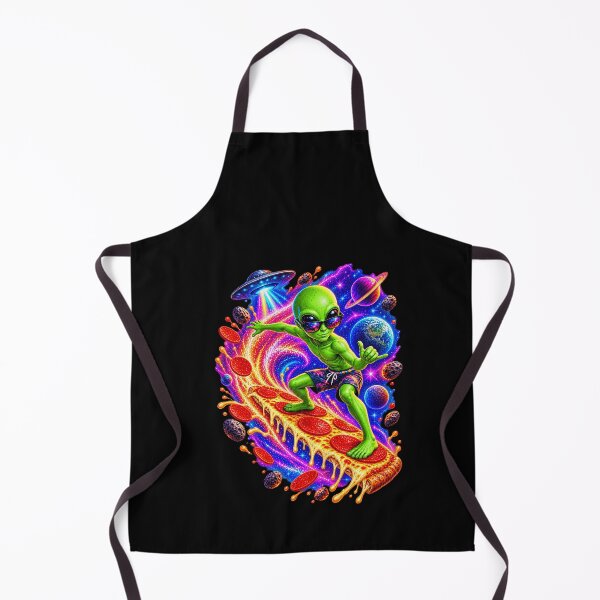 Item preview, Funny Alien Pizza Space Surfer Art designed and sold by elderberry.