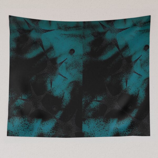 Item preview, Cyber Sigilism Teal Stars - Dark Aesthetic Grunge Graphic designed and sold by BrontesWhimsyStore.