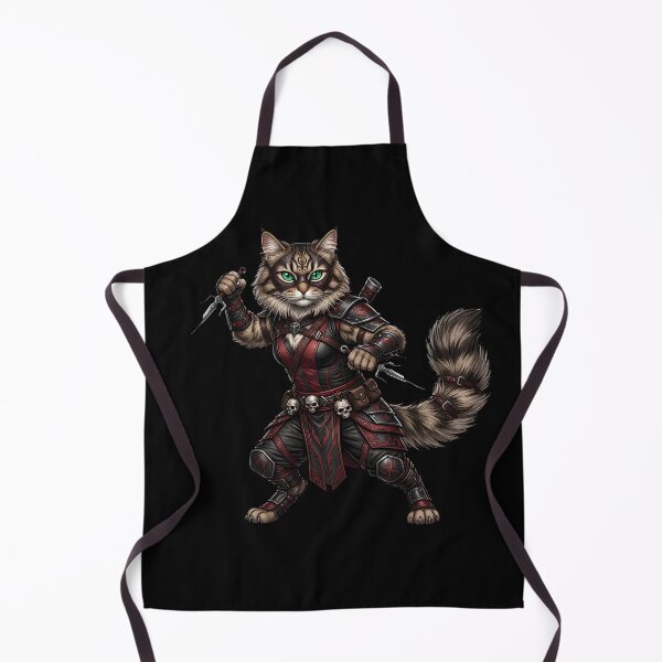 Item preview, Assassin Cat - Female Ninja Warrior with Daggers Fantasy Art designed and sold by TOOBIC.