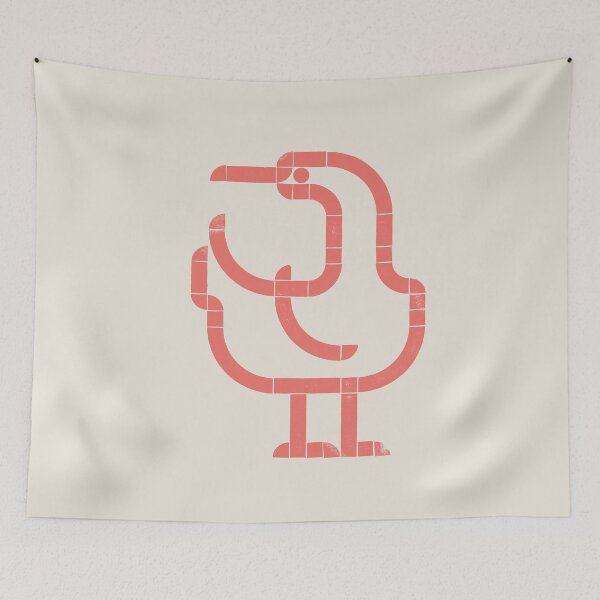 Item preview, Morning Wind — Cormorant | Geometric Bird Illustration - coral designed and sold by POCOmuchoStudio.