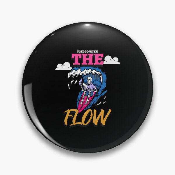 Item preview, Just Go With The Flow  - Skeleton Surfing Wave Art designed and sold by chatzous.