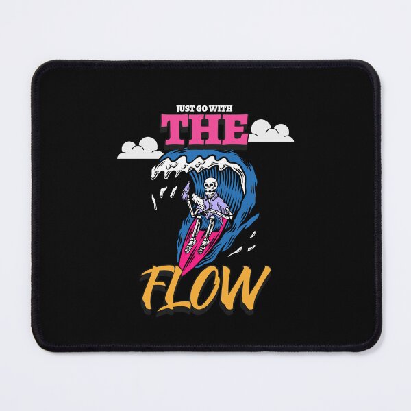 Item preview, Just Go With The Flow  - Skeleton Surfing Wave Art designed and sold by chatzous.