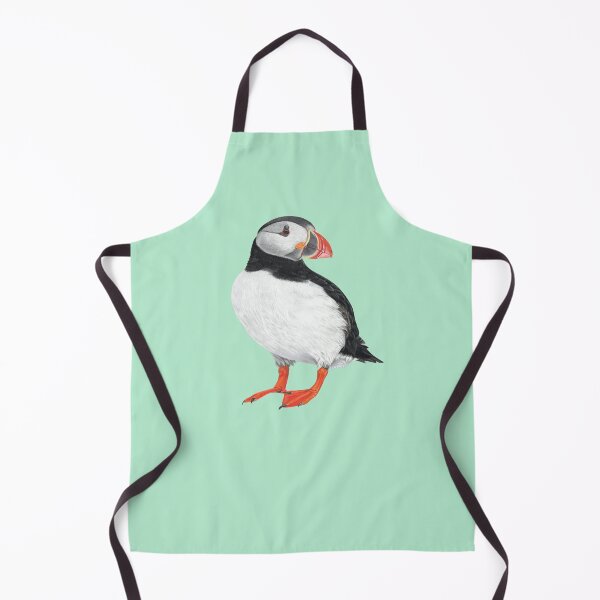 Item preview, Puffin pastel art on mint green background designed and sold by IslesArt.