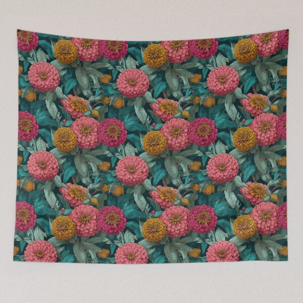 Item preview, Unique Zinnia Print  - Botanical Garden Pattern - Valentine Gifts For Him designed and sold by RoyalStarsPatts.