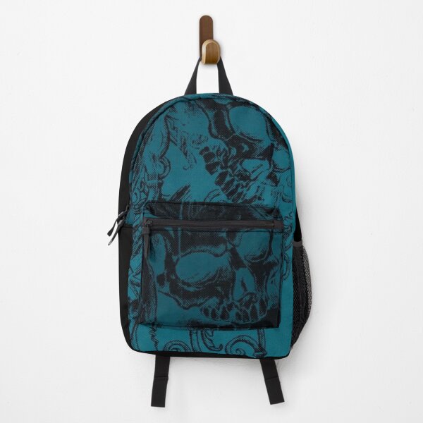 Item preview, Mall Goth Cyber Sigilism Teal Skull - Dark Aesthetic Filigree Graphic designed and sold by BrontesWhimsyStore.