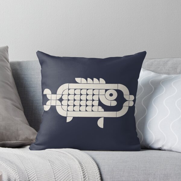 Item preview, Deep Current—Fish | Geometric Ocean Art - cream designed and sold by POCOmuchoStudio.