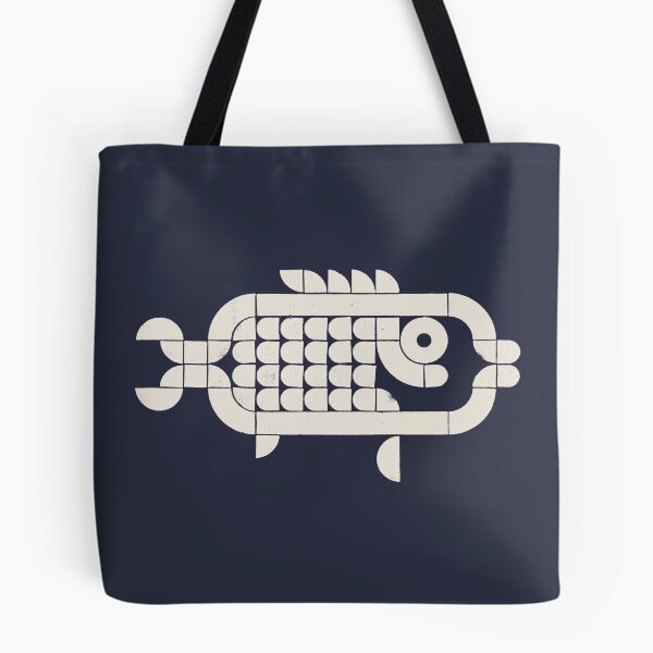 Item preview, Deep Current—Fish | Geometric Ocean Art - cream designed and sold by POCOmuchoStudio.