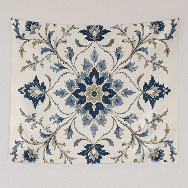 Item preview, Elegant Blue Floral Mandala – Vintage Botanical Paisley Pattern designed and sold by Punch-E415.