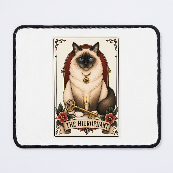 Item preview, The Hierophant Tarot Cat Siamese Card designed and sold by Old's Cool Cat Studio.