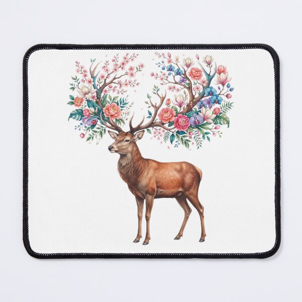Item preview, Botanical Stag with Floral Antlers designed and sold by ImageryLoom.