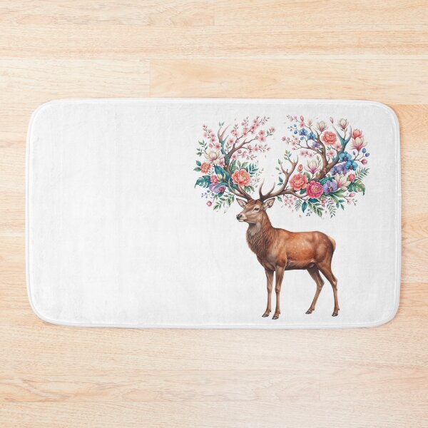 Item preview, Botanical Stag with Floral Antlers  designed and sold by ImageryLoom.