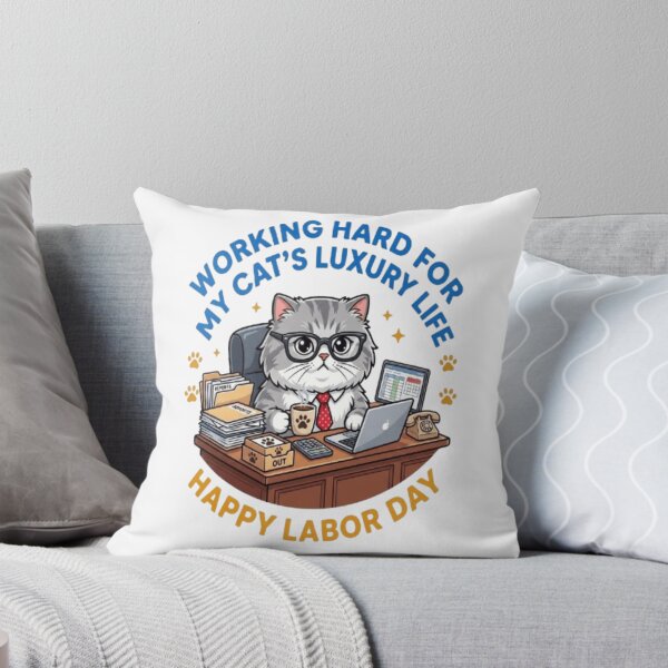 Item preview, Working Hard For My Cats Luxury Life Funny Boss Cat Labor Day designed and sold by Petpixy.
