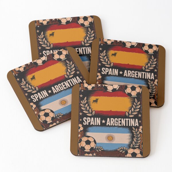 Item preview, Spain vs Argentina Retro Football Art Poster designed and sold by Nexus Space.