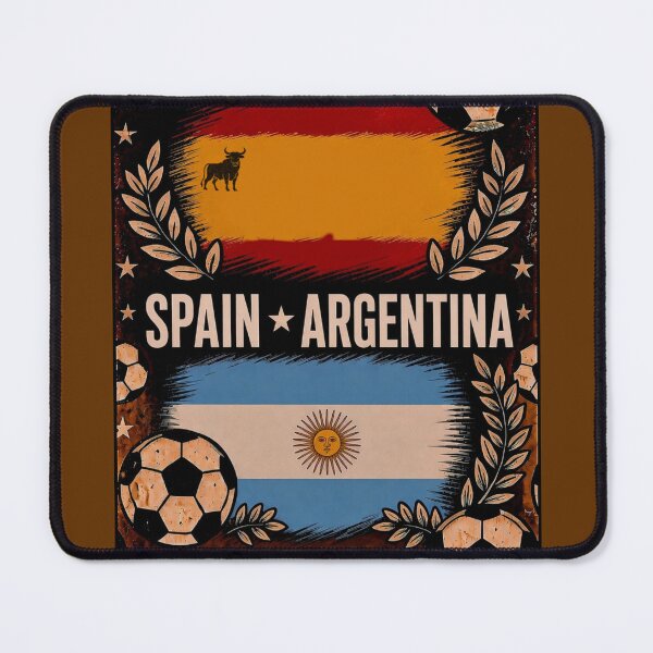 Item preview, Spain vs Argentina Retro Football Art Poster designed and sold by Nexus Space.