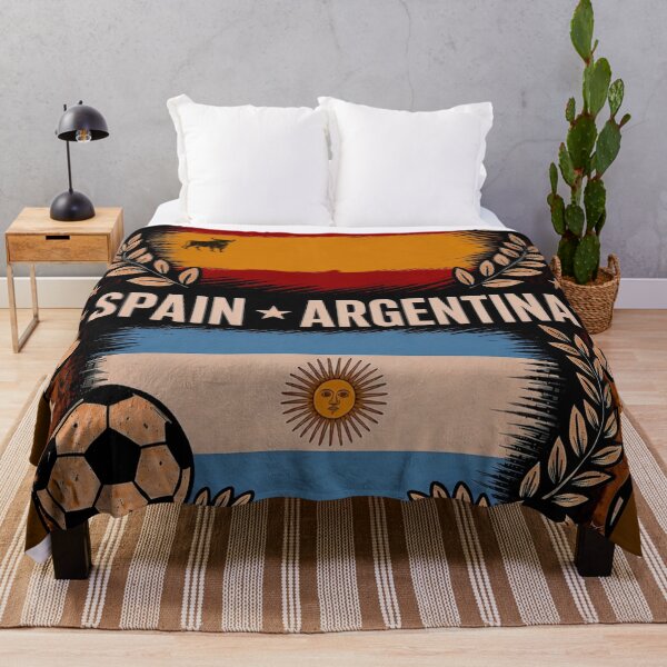 Item preview, Spain vs Argentina Retro Football Art Poster designed and sold by Nexus Space.