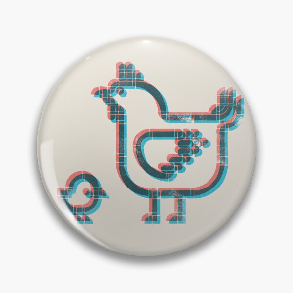 Item preview, Freshly Hatched | Geometric Bird Illustration - carmine and turquoise designed and sold by POCOmuchoStudio.