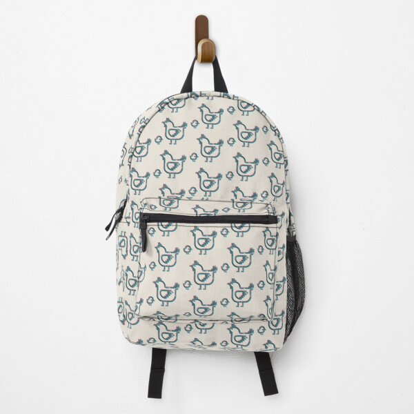 Item preview, Freshly Hatched | Geometric Bird Illustration - carmine and turquoise designed and sold by POCOmuchoStudio.