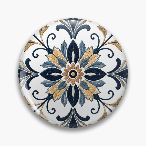 Item preview, Boho Blue & Gold Floral Mandala designed and sold by Punch-E415.