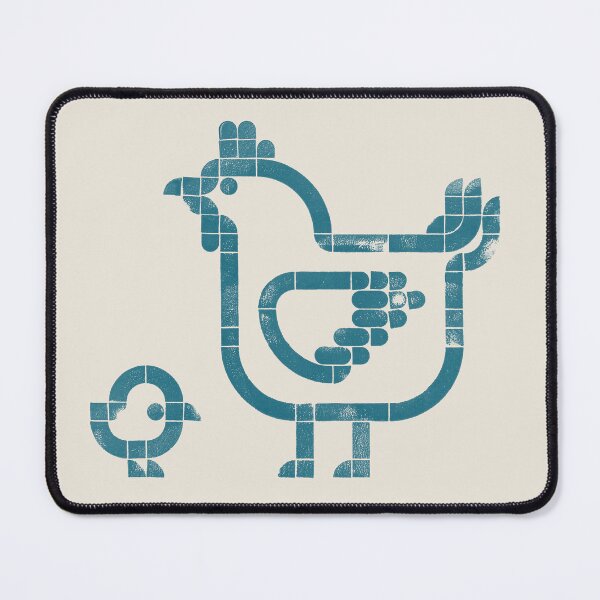 Item preview, Freshly Hatched | Geometric Bird Illustration - Petrol Blue designed and sold by POCOmuchoStudio.