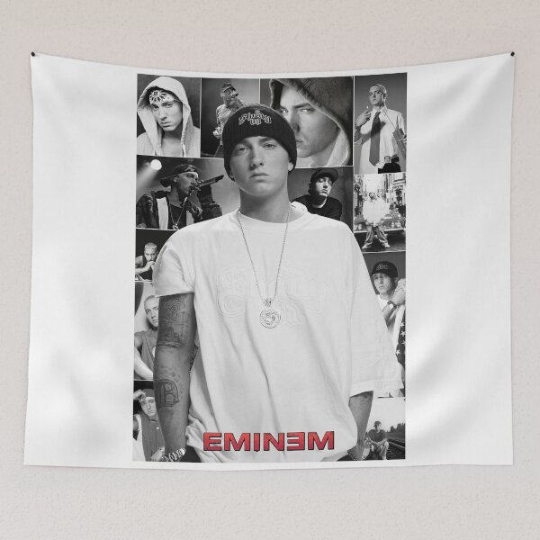 Item preview, Eminem Rap Icon Black and White Portrait Collage designed and sold by gorpissu.