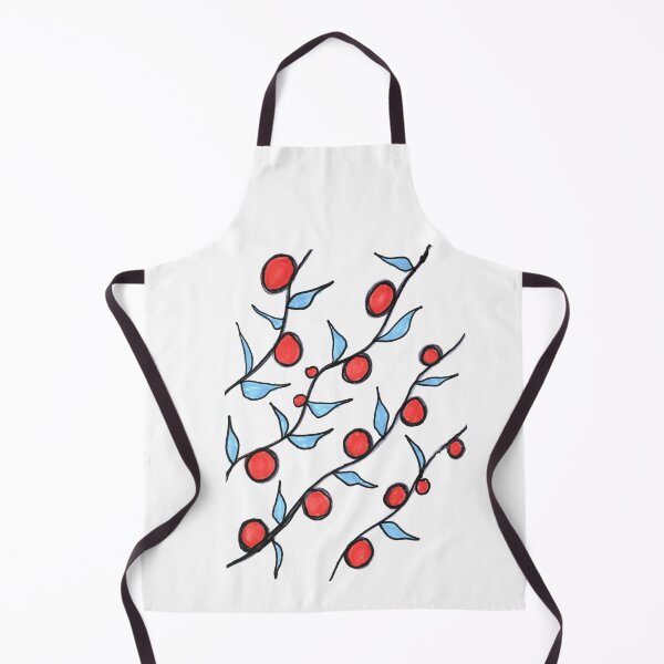 Item preview, Red Berries and Blue Leaves Pattern designed and sold by Ipek Morel.