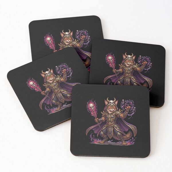 Item preview, Necromancer Cat - Dark Mage Skeleton Fantasy Warrior Art designed and sold by TOOBIC.