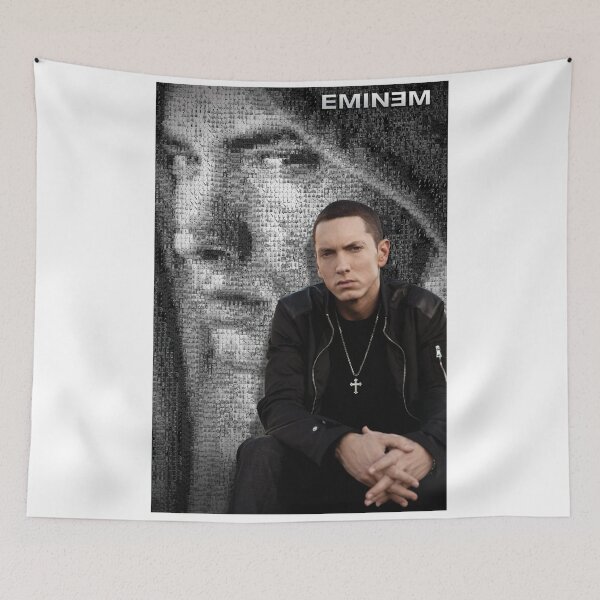 Item preview, Eminem Black and White Mosaic Portrait Rap Music Art designed and sold by gorpissu.